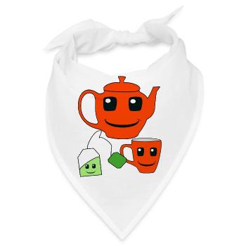 Teekanne Tee Tasse Teebeutel - Bandana - Weiß - Vorne