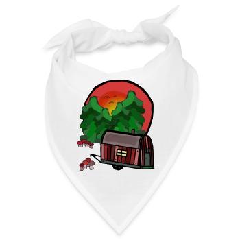 Bauwagen Natur Urlaubsreif Camping Campen - Bandana - Weiß - Vorne