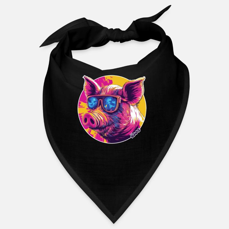 Cochon cool avec lunettes de soleil Bandana