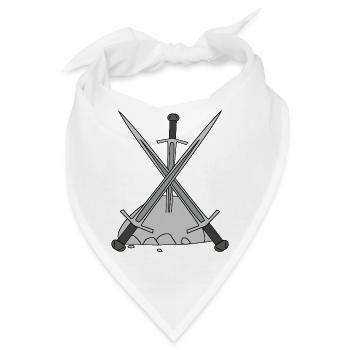 Schwert Schwerter Mittelalter Märchen Ritter - Bandana - Weiß - Vorne