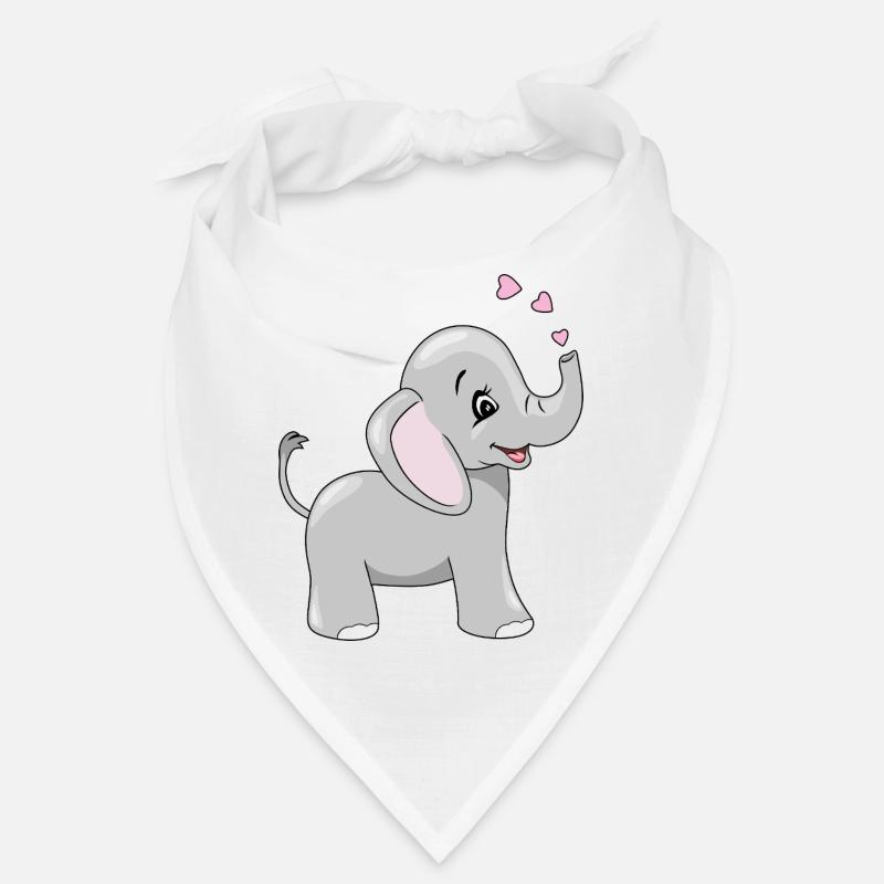 Mignon bébé éléphant heureux avec des coeurs Bandana