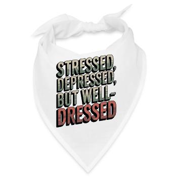 Gestresst, depressiv, aber gut gekleidet im Retro-Stil - Bandana - Weiß - Vorne