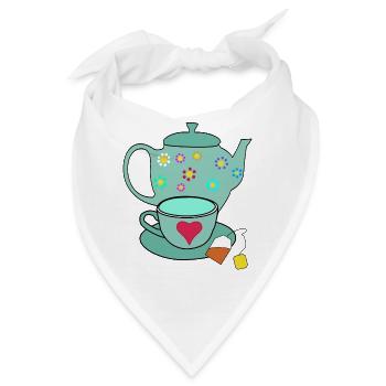 Tee Teekanne Teebeutel Tasse Teetasse - Bandana - Weiß - Vorne