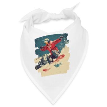 Snowboarder Pulverschnee - Bandana - Weiß - Vorne