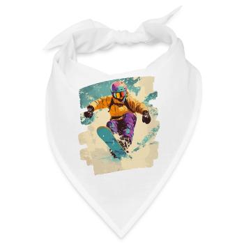 Snowboarder Pulverschnee - Bandana - Weiß - Vorne