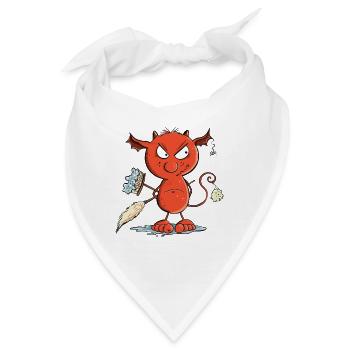 Lustiger Putzteufel Putzen Reinigungskraft Hygiene - Bandana - Weiß - Vorne