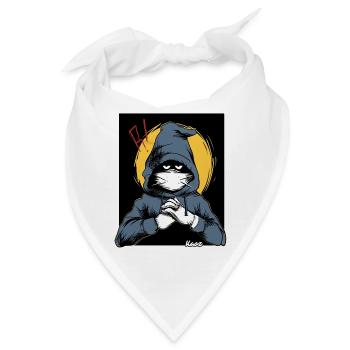 Verdächtiger in einem Kapuzenpullover - Bandana - Weiß - Vorne
