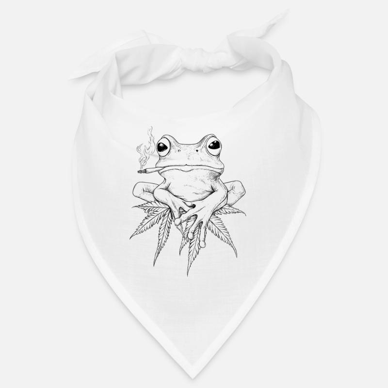 Frog on Cannabis Leaf with Joint - Weed Frog Bandana