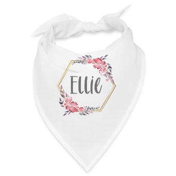 Ellie Mädchen Name personalisiertes Geschenk - Bandana - Weiß - Vorne