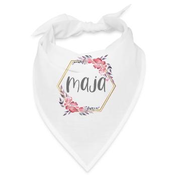 Maja Mädchen Name personalisiertes Geschenk - Bandana - Weiß - Vorne