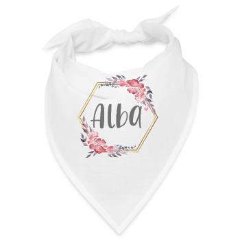 Alba Mädchen Name personalisiertes Geschenk - Bandana - Weiß - Vorne