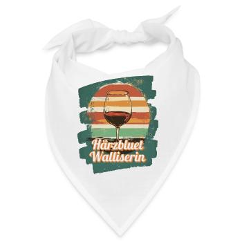 Härzbluetwalliserin Walliserin Wallis Schweiz - Bandana - Weiß - Vorne