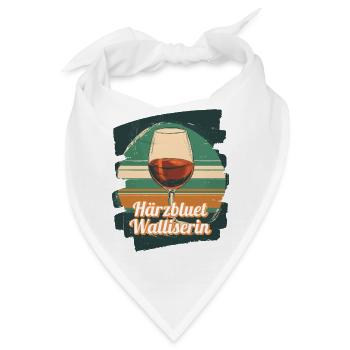 Härzbluetwalliserin Walliserin Wallis Schweiz - Bandana - Weiß - Vorne