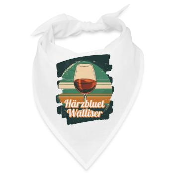 Härzbluetwalliser Walliser Wallis Schweiz - Bandana - Weiß - Vorne