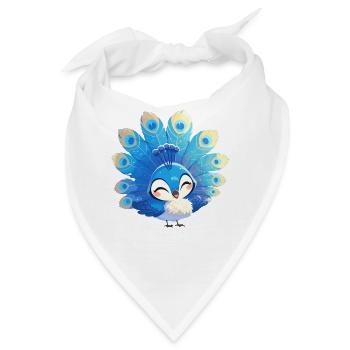 Pfaue Pfau - Bandana - Weiß - Vorne