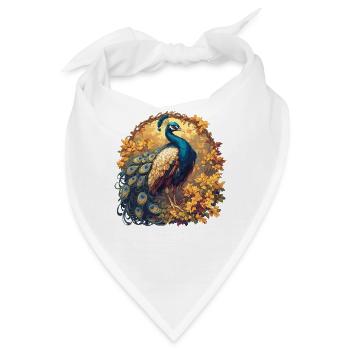 Pfaue Pfau - Bandana - Weiß - Vorne