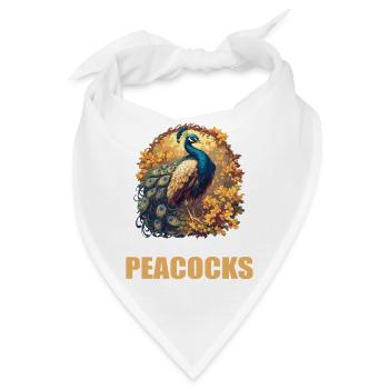 Pfaue Pfau - Bandana - Weiß - Vorne