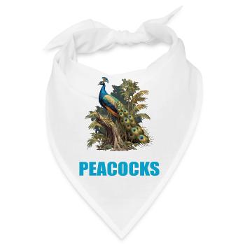 Pfaue Pfau - Bandana - Weiß - Vorne