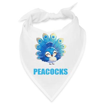 Pfaue Pfau - Bandana - Weiß - Vorne