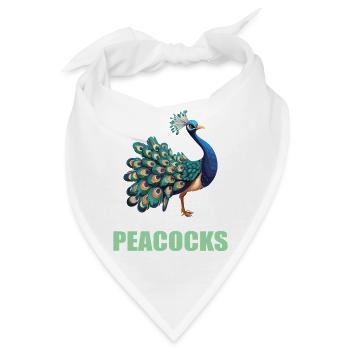 Pfaue Pfau - Bandana - Weiß - Vorne