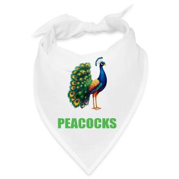 Pfaue Pfau - Bandana - Weiß - Vorne