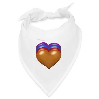 Herz Herzen herzlich - Bandana - Weiß - Vorne