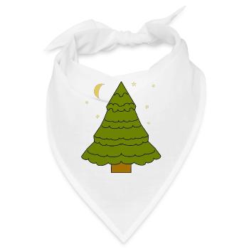 Nadelbaum Wald Baum Tannen Tanne Natur Mond - Bandana - Weiß - Vorne