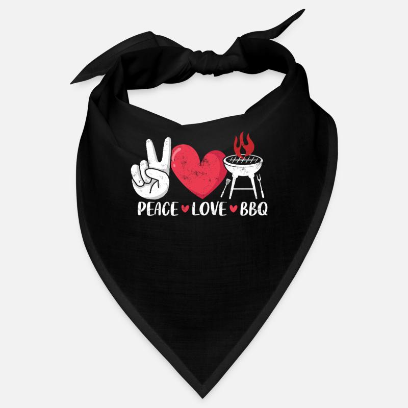 Peace Love BBQ Pitmaster Smoker Funny BBQ Bandana