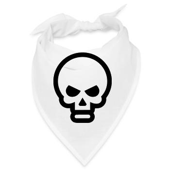 Schädel - Bandana - Weiß - Vorne