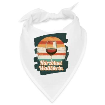 Härzbluetwalliserin Walliserin Wallis Schweiz - Bandana - Weiß - Vorne