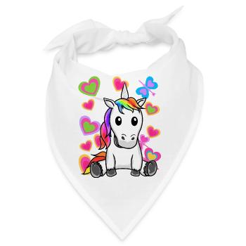 Einhorn Einhörner Kinder Kind - Bandana - Weiß - Vorne
