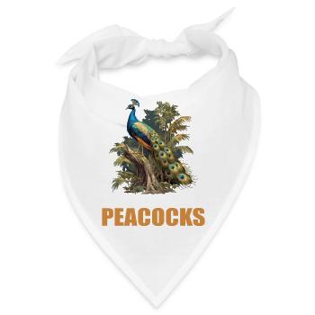 Pfaue Pfau - Bandana - Weiß - Vorne