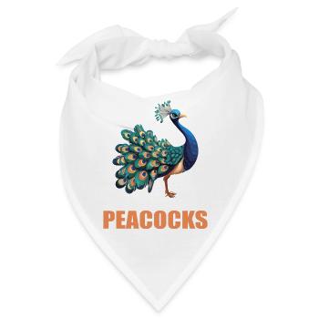 Pfaue Pfau - Bandana - Weiß - Vorne