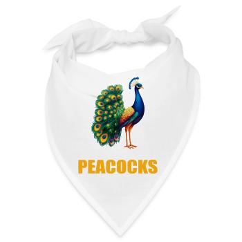 Pfaue Pfau - Bandana - Weiß - Vorne