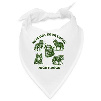 wolves Liebe Support Local night dogs - Bandana - Weiß - Vorne
