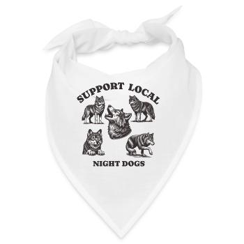 wolves Liebe Support Local night dogs - Bandana - Weiß - Vorne