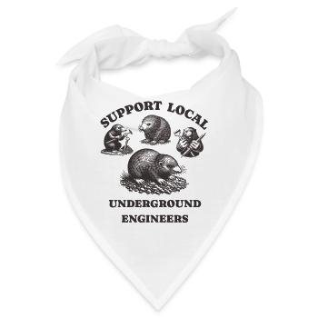 mole Liebe Support Local underground engineers - Bandana - Weiß - Vorne