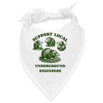 mole Liebe Support Local underground engineers - Bandana - Weiß - Vorne