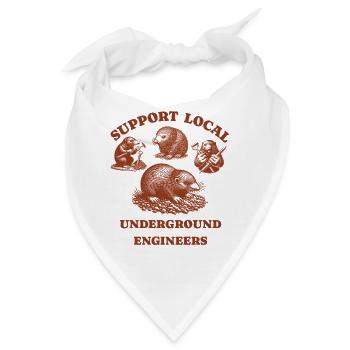mole Liebe Support Local underground engineers - Bandana - Weiß - Vorne
