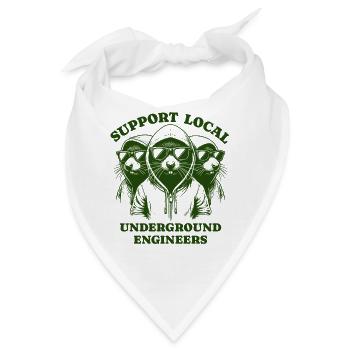 mole Liebe Support Local underground engineers - Bandana - Weiß - Vorne