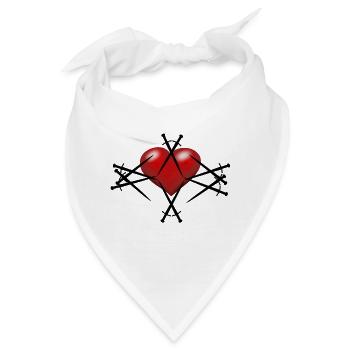 Schwert Schwerter Herz Krieger Schwertkämpfer - Bandana - Weiß - Vorne