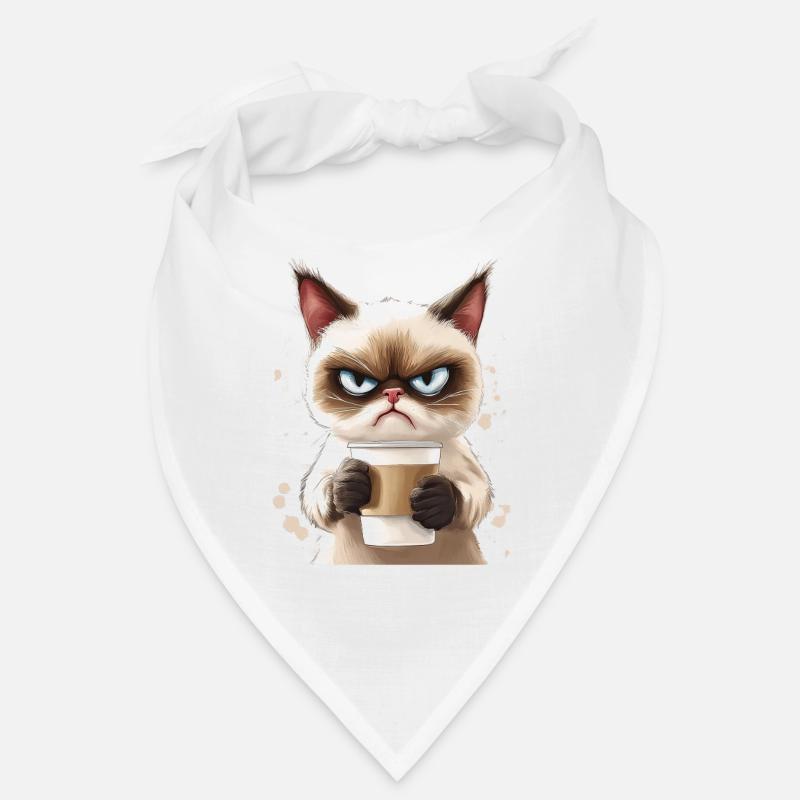 Grumpy Katze mit Kaffee - Morgenmuffel Bandana