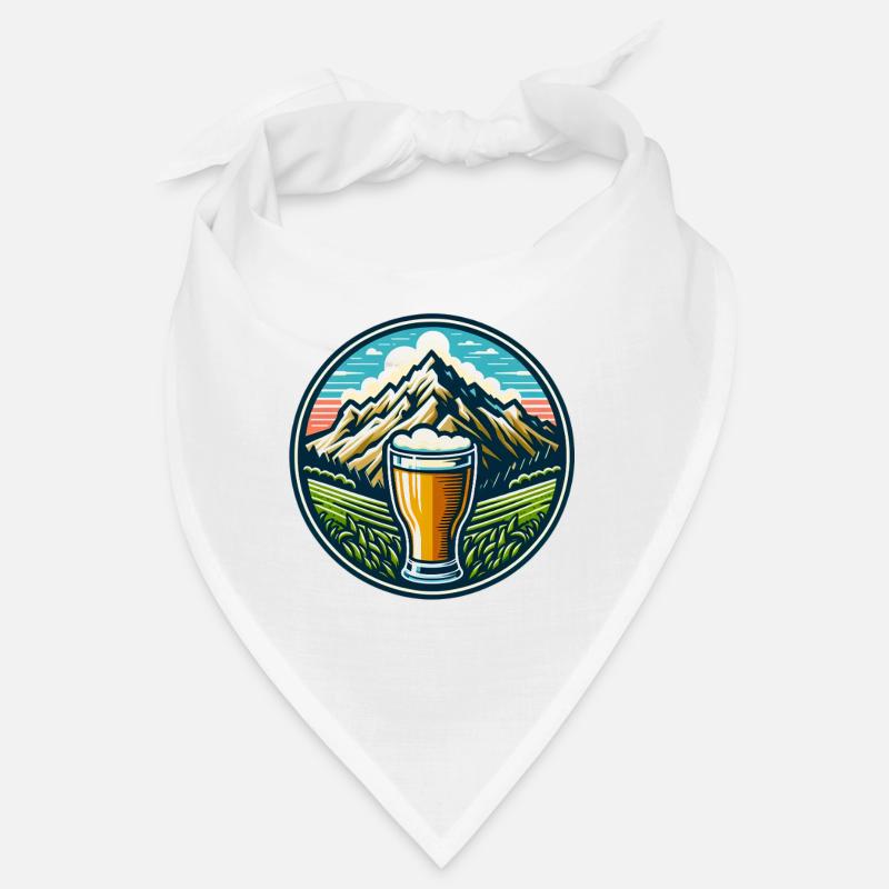 Bergblick mit Bierglas Motiv Bandana