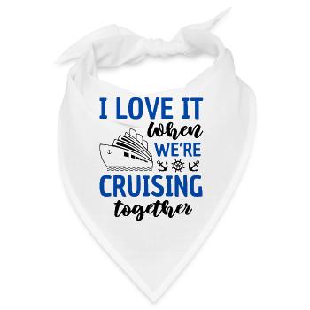 Kreuzfahrt Pärchen Spruch Schifffahrt - Bandana - Weiß - Vorne