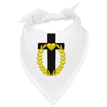 Kreuz Jesus Kreuze Herz Herzen Messias - Bandana - Weiß - Vorne