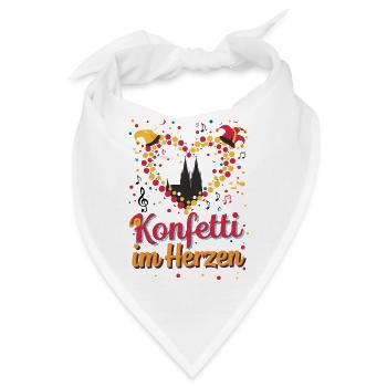 Köln Konfetti Im Herzen Karneval Herz Kölner Köln - Bandana - Weiß - Vorne