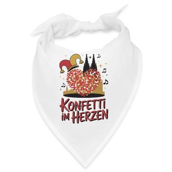 Köln Konfetti Im Herzen Karneval Herz Kölner Köln - Bandana - Weiß - Vorne