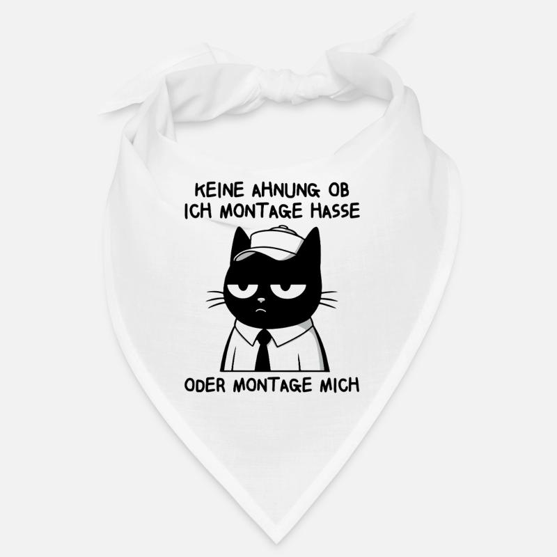 Müde Katze mit Cap – Ich hasse Montage Bandana