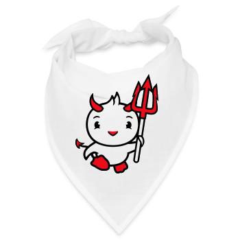 Vogel Teufel Hörner Satan Dreizack Hölle böse cool - Bandana - Weiß - Vorne