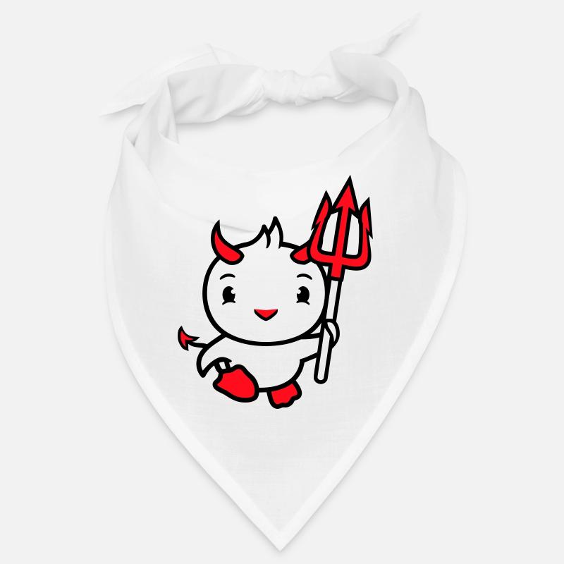 oiseau diable cornes satan trident enfer mal cool - Bandana - blanc